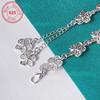 A Stylish 925 Sterling Silver Flower Pendant Bracelet Is an Ideal Gift for Everyday Occasions, Christmas, Thanksgiving, and Valentine's Day