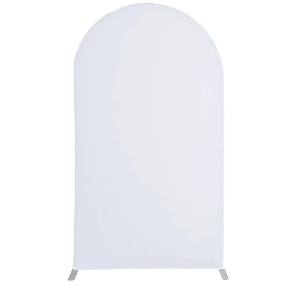 

Polyester Wedding Arch Cover High Elasticity Solid Color Arch Stand Covers Background Round Ceremony Banquet Decoration 5ft-150 x65CM білий