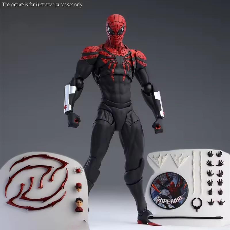 Neue Spider-Man Puppe Premium PVC Schwarz und Rot Spider-Man Mess Toys Action-Puppe im Anime-Stil geeignet für Sammler und als G
