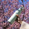600ml Nerezová fľaša na vodu pre deti, na priame pitie, termoizolačná, udržuje nápoje horúce alebo studené, prenosná, štýlová, obsahuje kefku na fľašu, zelená
