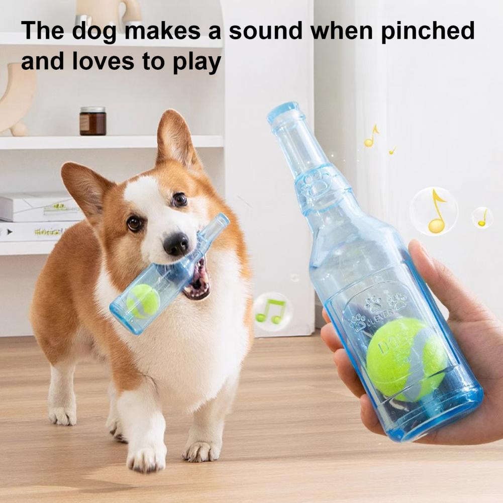 Dog Chew Toy with Snack Dispenser Water Bottle Dog Toy for Intellectual Stimulation Squeaky Water Bottle Dog for Pets