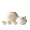 Panda Outdoor Travel Tea Set Chinese Ceramic Teapot Teacup Portable One Pot Three Cups