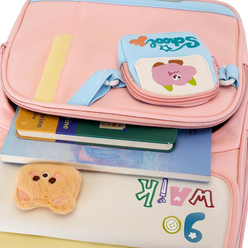 Schoolbag for Primary School Students Grade One and Two Cartoon Color-Matching Backpack for Boys and Girls Children Backpack