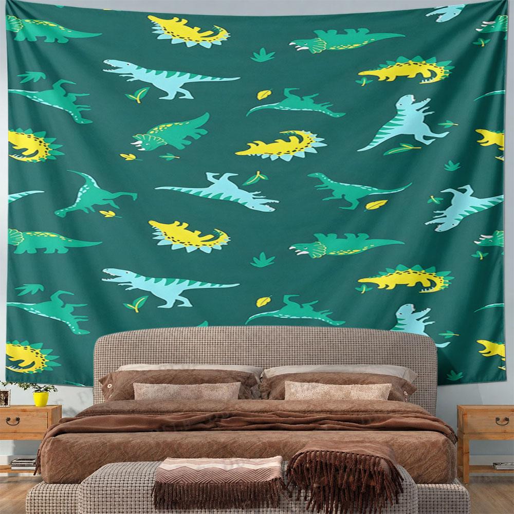 Cute Cartoon Dinosaurs Pattern Pattern Wall Hanging Tapestry Decorative Tapestry Home Decor for Bedroom and Living Room