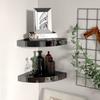 VidaXL Floating Corner Shelves 2 Pcs Glossy Black 25x25x3.8cm MDF