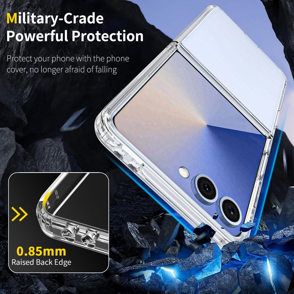 For Samsung Galaxy Z Flip7 5G Case Anti-Scratch TPU+Acrylic Clear Back Phone Cover