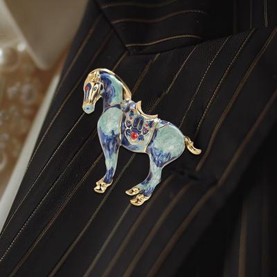Broche Animal de Esmalte para Mujer Decoración de Bufanda Diseño Creativo Vintage Pin de Solapa para Mochila con Forma de Caballo