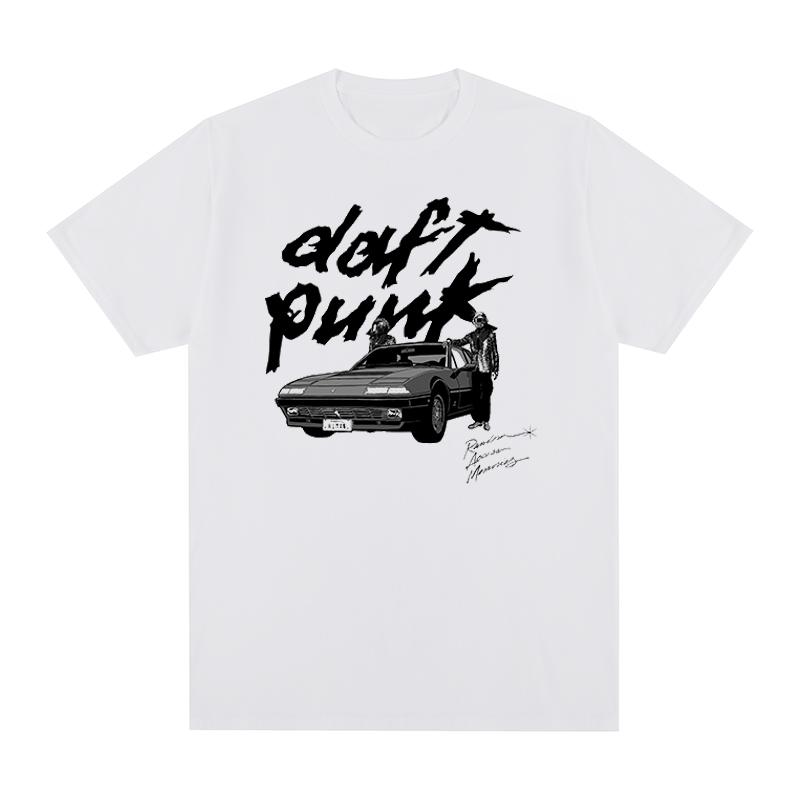 Daft Punk Vintage Tshirt Graphic Y2k French Electronic Music Cotton Unisex T Shirt New TEE TSHIRT Womens Tops