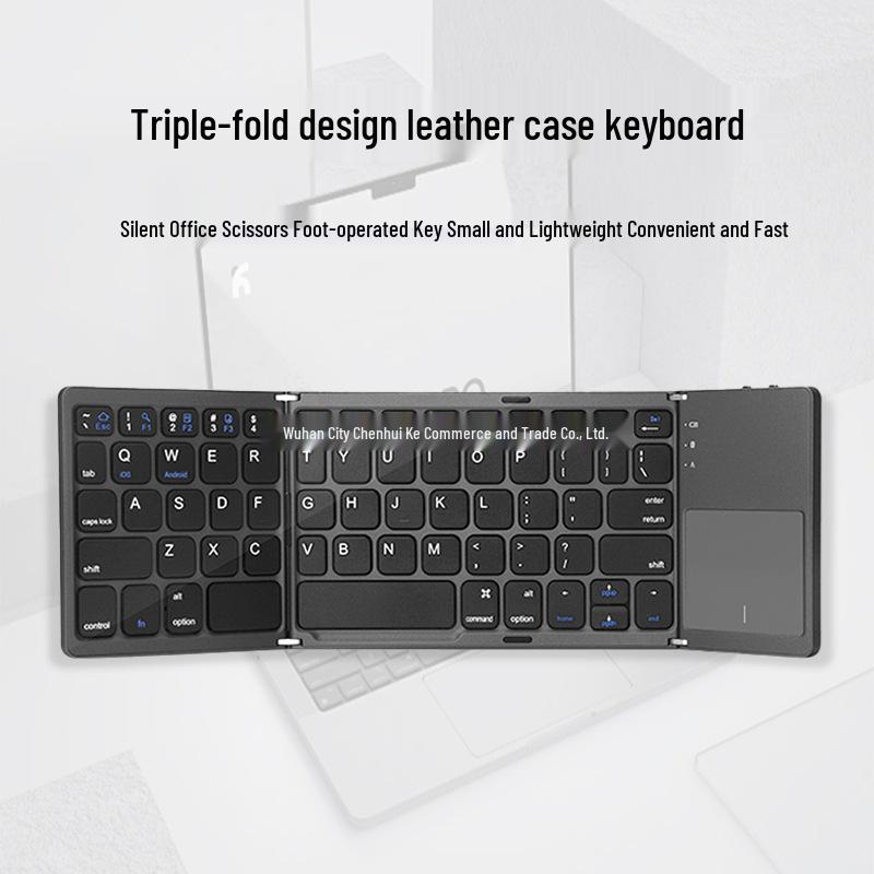 Ultra-thin Foldable Wireless Bluetooth Keyboard with Touchpad for iPad