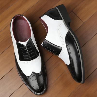 New Fashion White Black Mix Patent Leather Lace Up Dress Oxford Shoes For Men's Designer Wedding Formal Footwear Zapatos Hombre