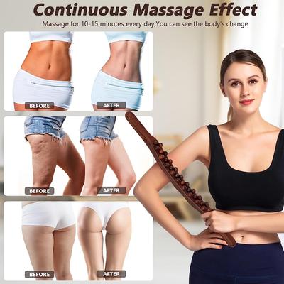 Wood Therapy Lymphatic Drainage Massage Stick, Neck Back Waist Leg Pain Relief Myofascial Release, Body Sculpting Massage Tool