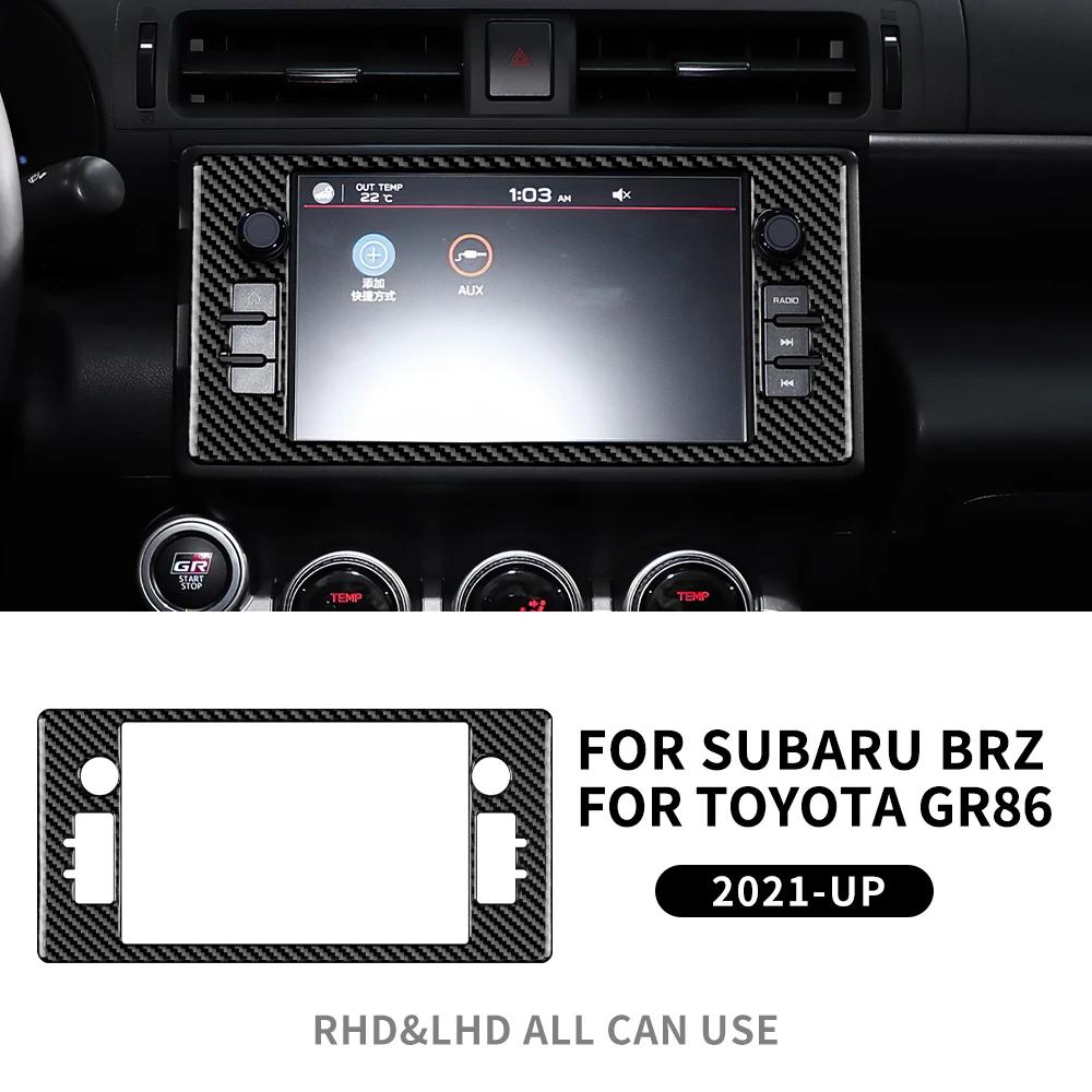 For Subaru BRZ Toyota GR86 2021 2022 2023 2024 Real Soft Carbon Fiber Sticker Navigation Panel Cover Interior Trim Accessories
