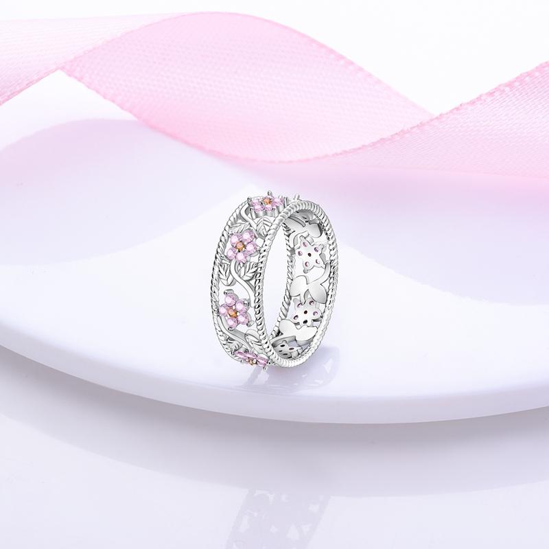 Genuine Copper Color Rings Flowers Moon Star Hollow Weave Irregular Rings For Woman High-Grade Romantic Wedding Engagement Jewelry Creation Gifts