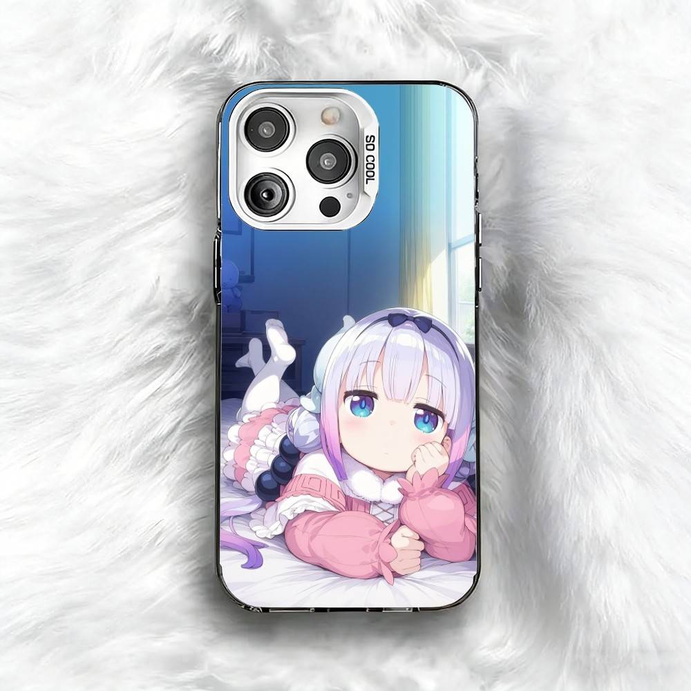 D-Dragon M-Maid K-Kanna K-Kamui Phone Case For iPhone 16 17 15 14 12 13 Pro Max Black Color Shockproof Cover