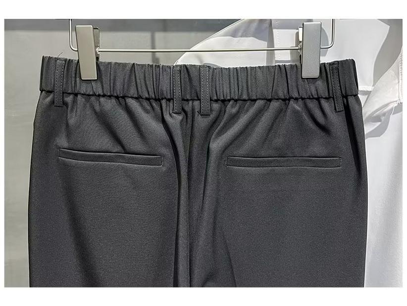 Men's Slim Summer Nine-Point Suit Trousers - Lightweight and Trendy