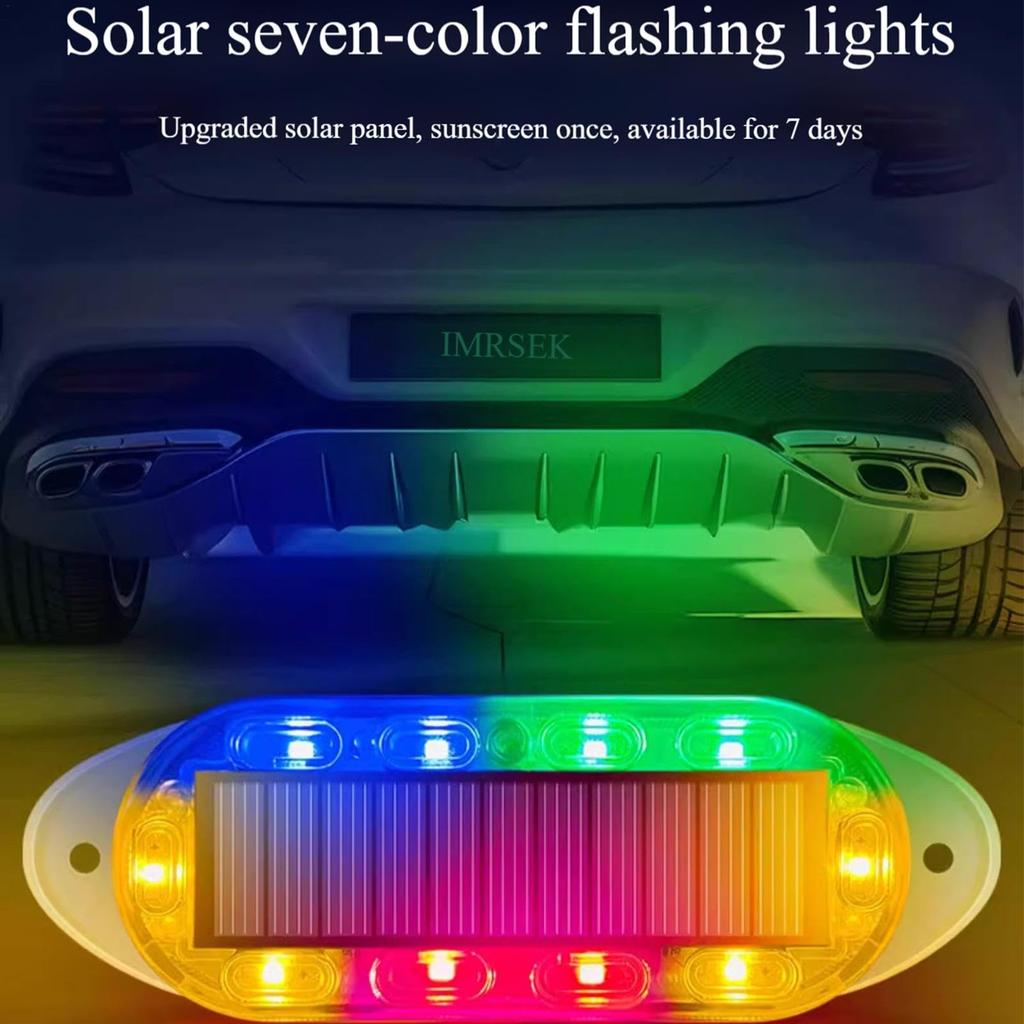 Car Solar Alarm, Car Flashing Alarm Safety Lamp - LED Warning Collision Proof Light