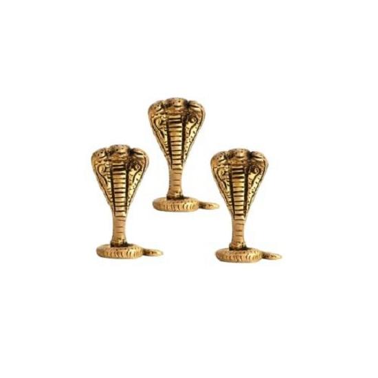 Brass Snake Statue | Sheshnag Naag Idol | Pack of 3 | 2INCH | Zonal Placement -North|Height-5 cm Aprrox. |Vastu Idol for Home and Office |