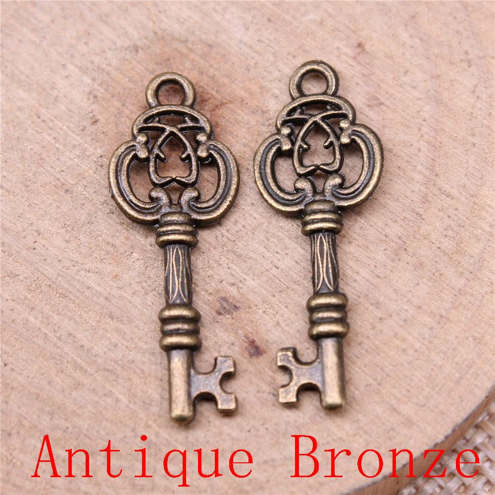 Classic Key Shaped Charms Pendant For Bracelet Necklace Jewelry Making Craft Findings