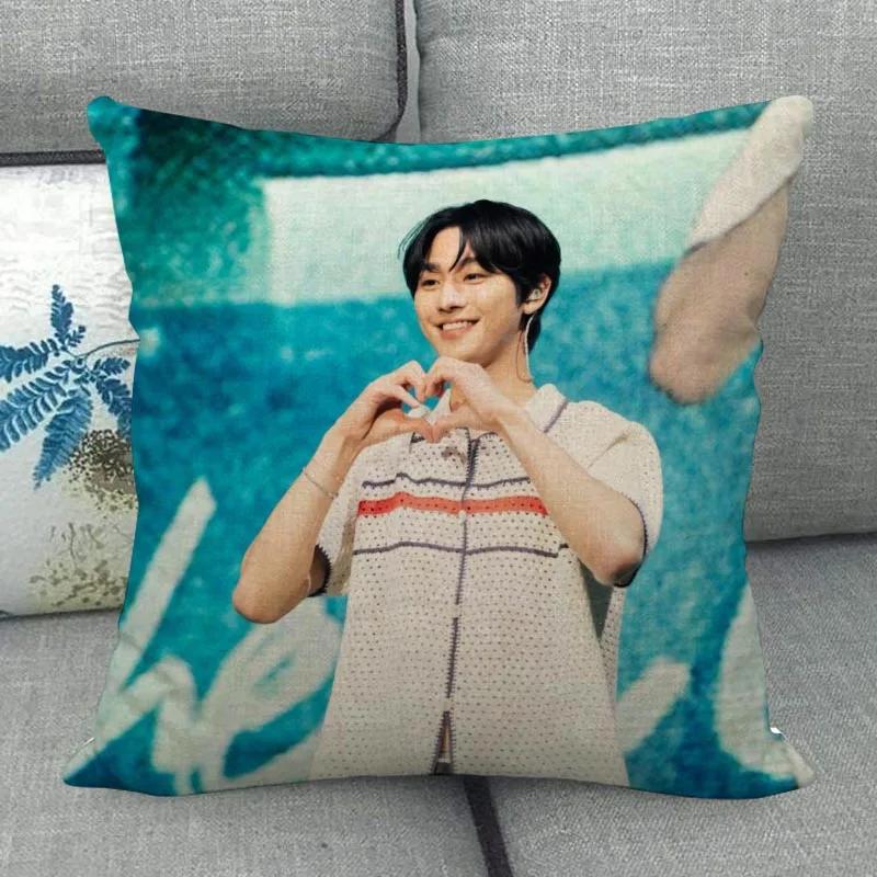 Custom Ahn Hyo Seop Pillowcase Wedding Decorative Cotton Linen Pillow Case For Home Pillowcover 45X45(One Sides)