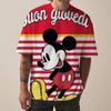 Disney Mickey Mouse print men's T-shirt fashionable holiday gift men round neck short sleeved oversized Hip hop clothing Boys