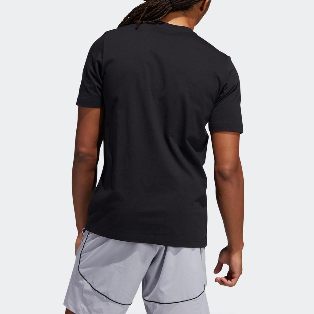 adidas T Shirts Men's Black Crew Neck Moderate Straight Fit HB6168