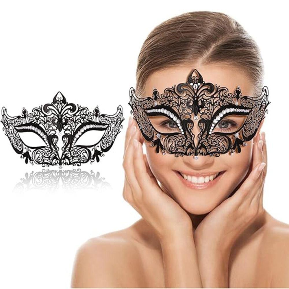 Rhinestone Halloween Party Mask Vintage Masquerade Mask  Facial Jewelry Accessories