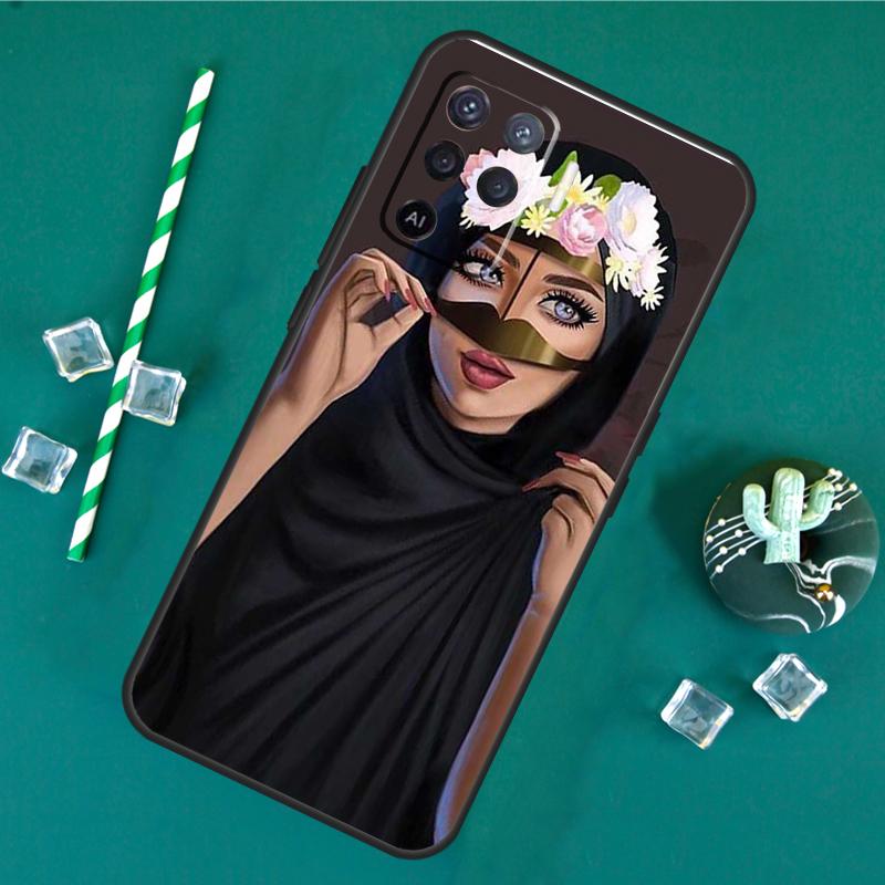 Islamic Arabic Hijab Girl Phone Case For Oppo A18 A38 A58 A78 A98 A40 A60 A80 A91 A15 A17 A74 A94 A54 A57S A16 A76 A96