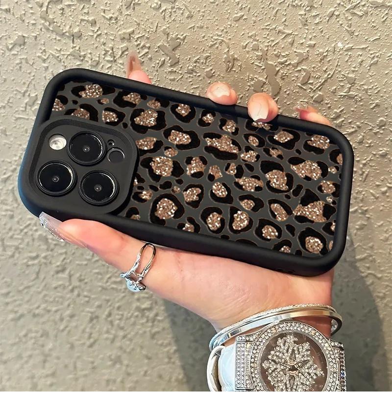 Case For RENO 15 13 14 PRO 15F 13F 11F 12F OPPO A3 A5 A6 PRO A3X A5X A6X Soft Y2K Leopard Print Shockproof Bumper Cover