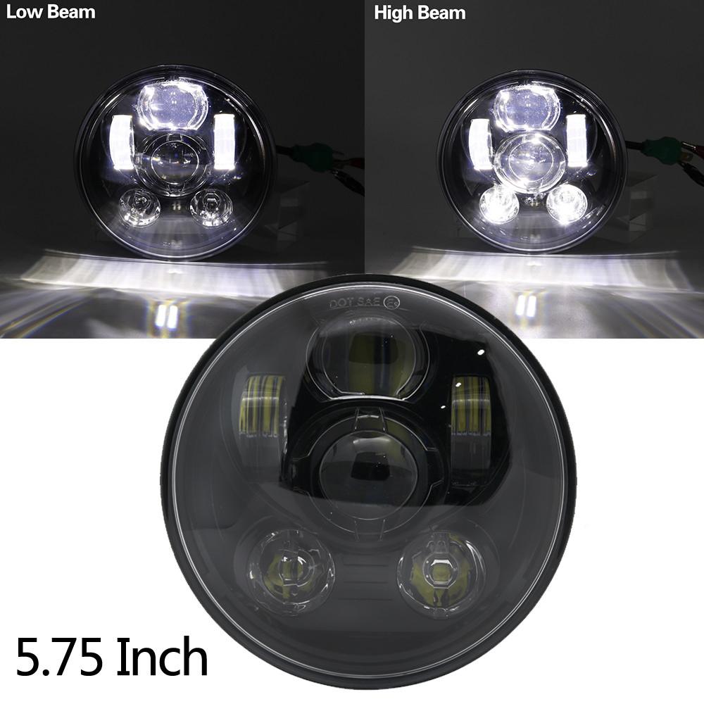5.75" 5 3/4 LED Motorcycle Headlight Black For Harley Sportster 1200 XL1200L Custom XL1200C 883 XL883 883L XL883R