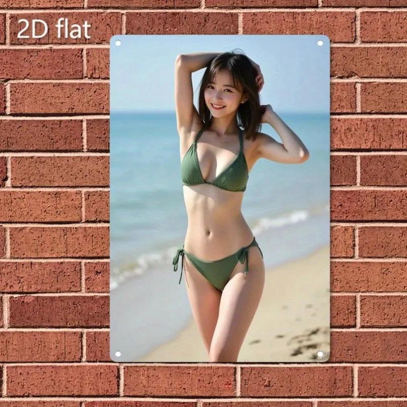 

Retro Advertising Sign Metal Wall Decor Art Rustic Vintage 2D Flat Home Bar Iron Painting Waterproof Wall Plaque 20x30cm（7.8x11.8inch）