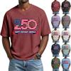 Men's Loose and Casual Patterned Letter Print T-shirt Short-sleeved Top