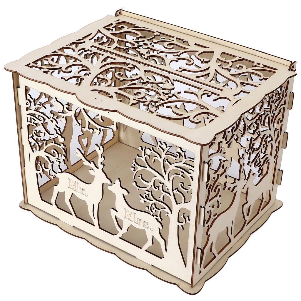 Grußkartenbox DIY Holz Paar Hirsch Hochzeitskartenetui Gästebuchbox Dekorationsbox