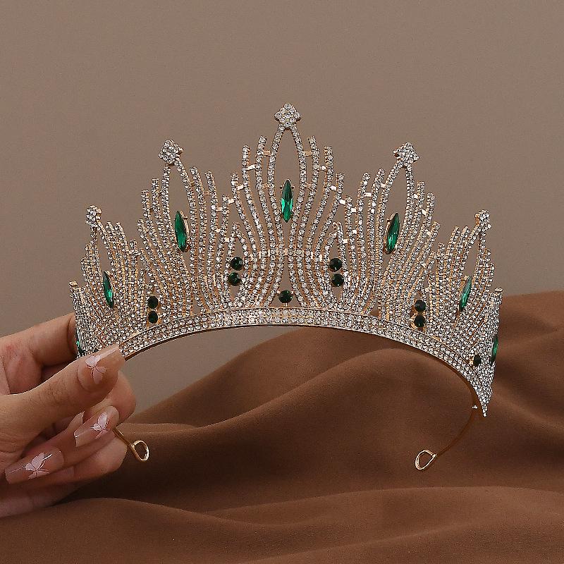 2024 Crystal Rhinestone Bride Crown Headdress: Wedding & Birthday Hair Accessories