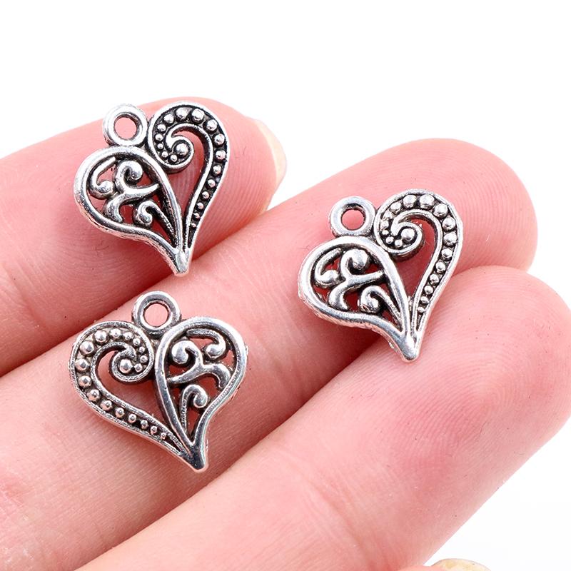 

Charms Hollow Lovely Heart 15x14mm Antique Making Pendant fit,Vintage Tibetan Bronze Silver color,DIY Handmade Jewelry