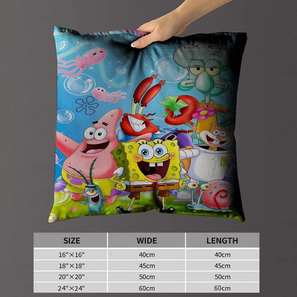 Cartoon Cute SSpongeBob Maple Design Cushion Cover Happy Autumn Harvest Decor Holiday Decorati Pillow Cover
