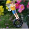 Miniature Fairy Garden Boy on Tire Swing Fairy Garden Accessories for Wall Trees Miniatures Hanging Ornament