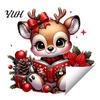 Christmas Party Decoration Supplies Deer Wall Sticker, PVC Elk Decal for Glass Windows Holiday Decorative Patterns Home Decor, Waterproof Removable