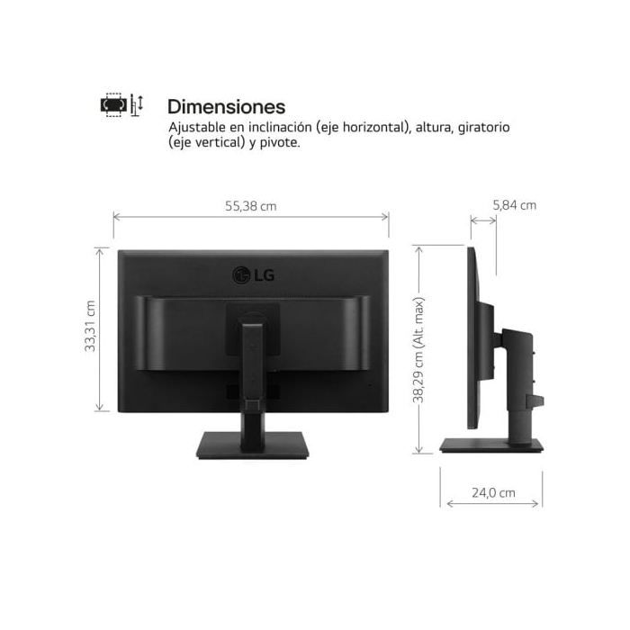 LG ECRAN 24 Noir LED IPS 16:9