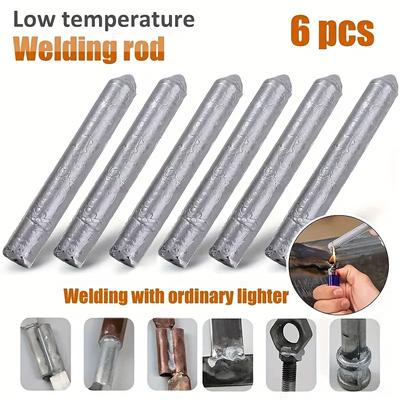 6pcs Easy-Melt Low Temperature Welding Rods for Water Tanks & Pipes - Versatile, Quick-Fuse Welding Rod for Stainless Steel, Copper, Iron, Aluminu