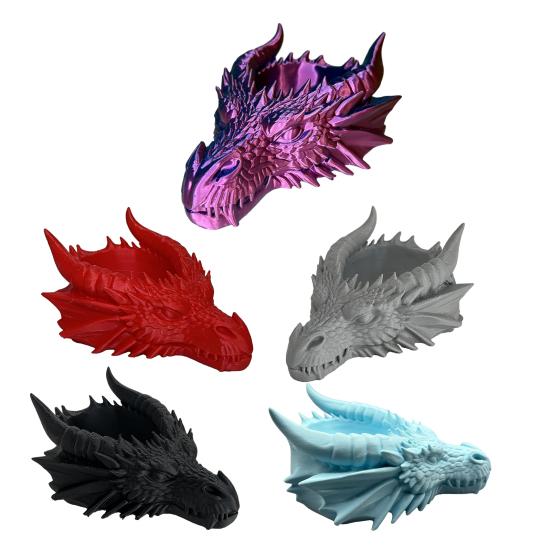 Dragon Head Storage Tray 3D Printed Gothic Table Organizer Desktop Key Jewelry Holder for Entryway Home Office Bedroom Dressing Table Nightstand