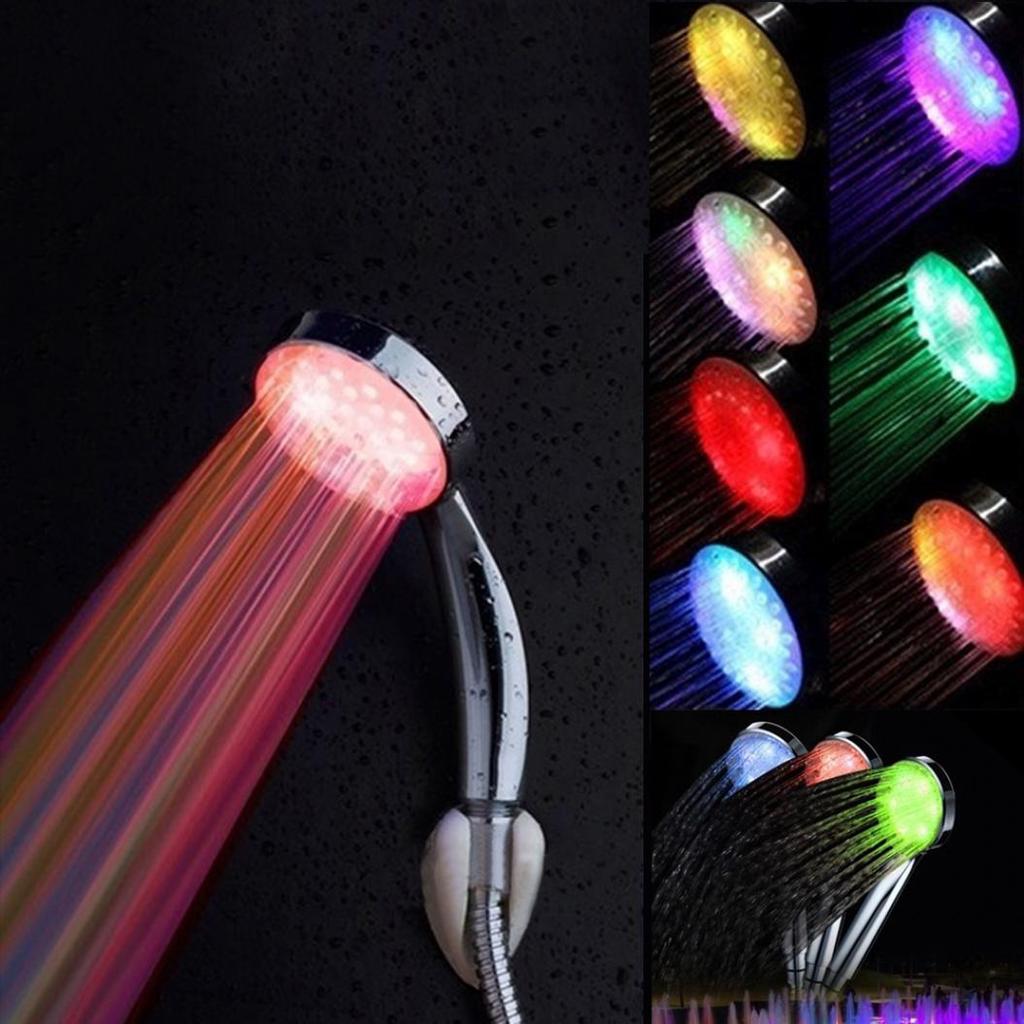 Automatic Color Changing Glow Light LED Rainbow Shower Nozzle Head ...