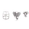Schmuck Elefant Edelstein 3-teiliger Gelenkring, Set-Ring
