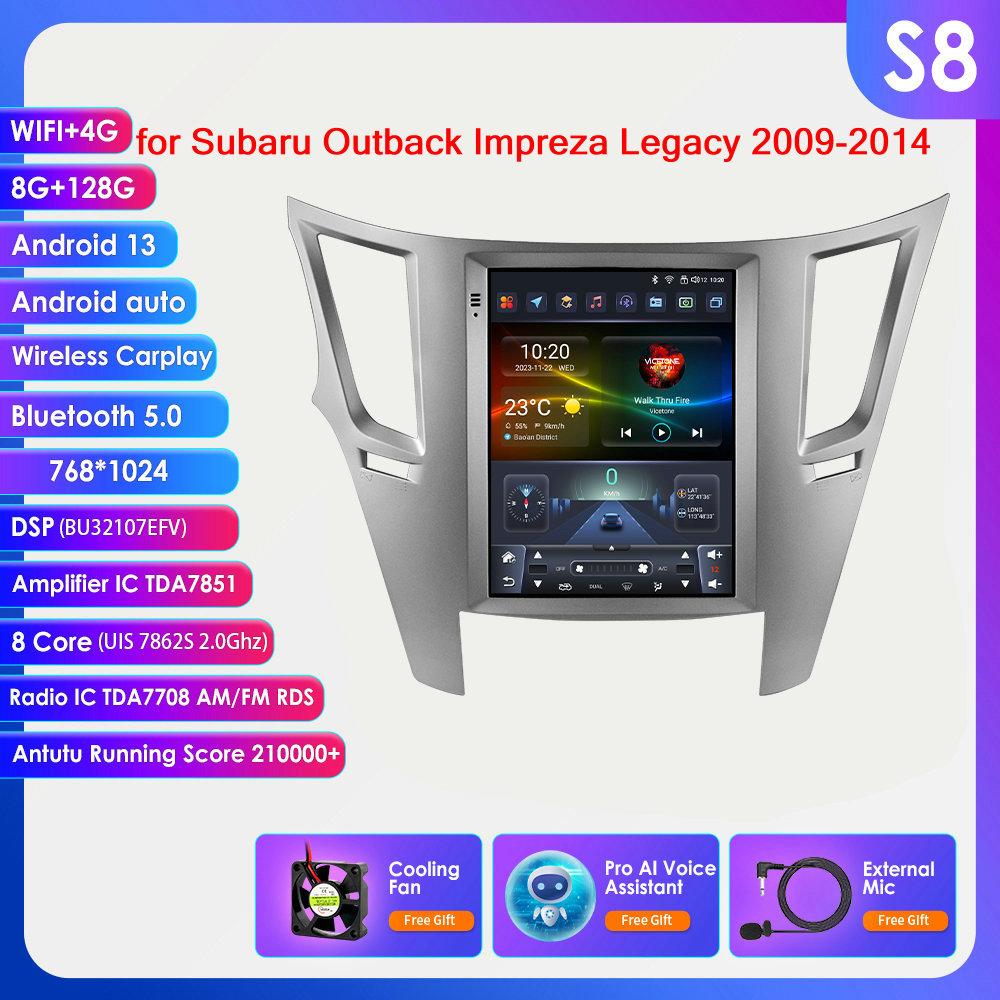 Ossuret 9.7" Android 13 Wireless Carplay  for Subaru Outback Impreza Legacy 2009-2014 GPS Stereo Car Radio  Intelligent Multimedia Player 4G BT 2 Din