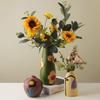 Retro Painted Ceramic Flower Vase Ornament for Living Room or Entryway Decor