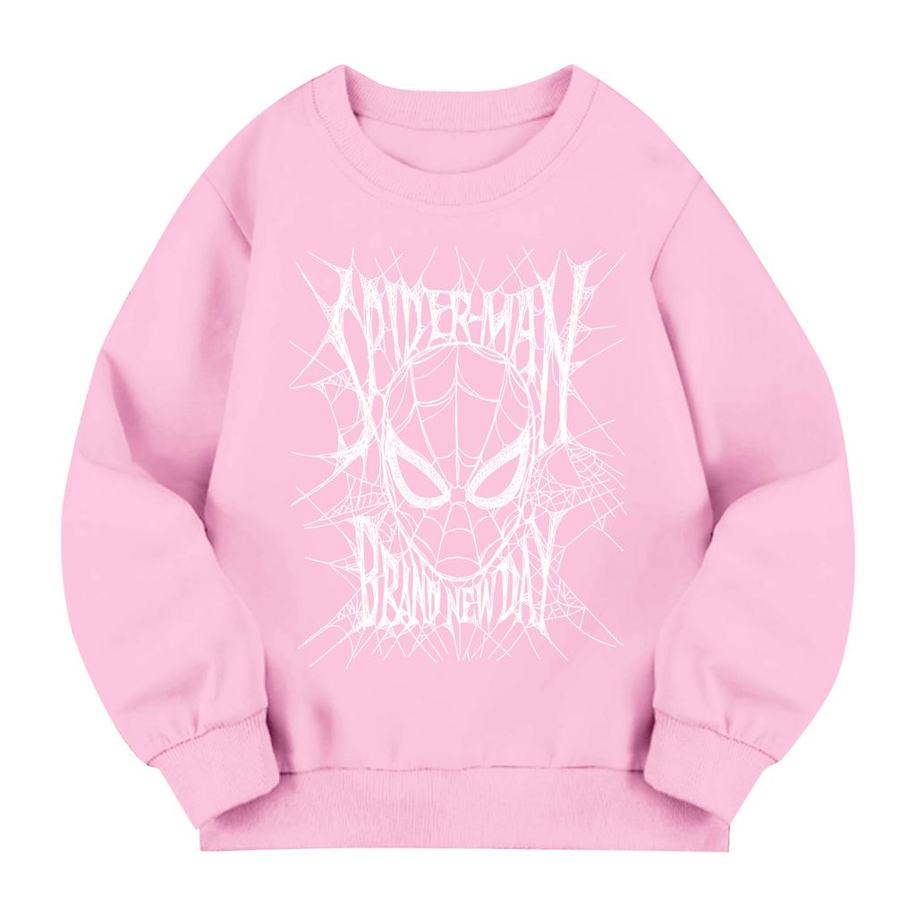 Kids Long Sleeve Neck Sweatshirt, Letter Print Pullover, Loose Fit Top for Boys Girls