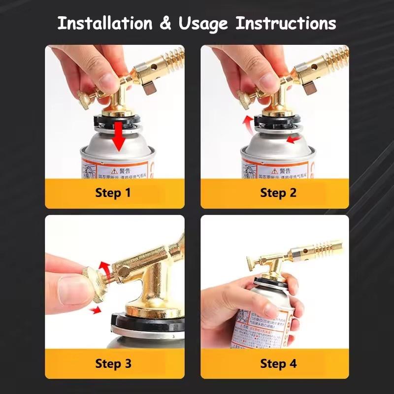 Portable Welding Torch Gas Burner High-temperature Brass Copper Gas Cutting Torch Brazing Propane Weld Pipeline Flame Gun