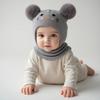 Children's Embroidered Cartoon Cat Hat Knitted Warm Baby Hat Autumn and Winter Baby Boys and Girls Knitted Hat