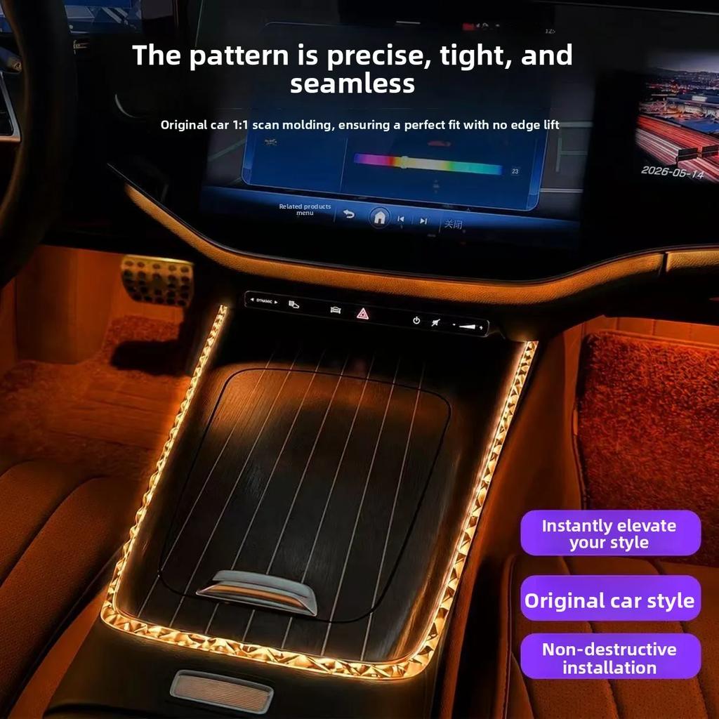 Voor Mercedes-Benz W214 E-Klasse Centrale Bediening Rand Kristallen Licht Frame E300 E260 Sfeerverlichting Decoratief Frame 2024-2026