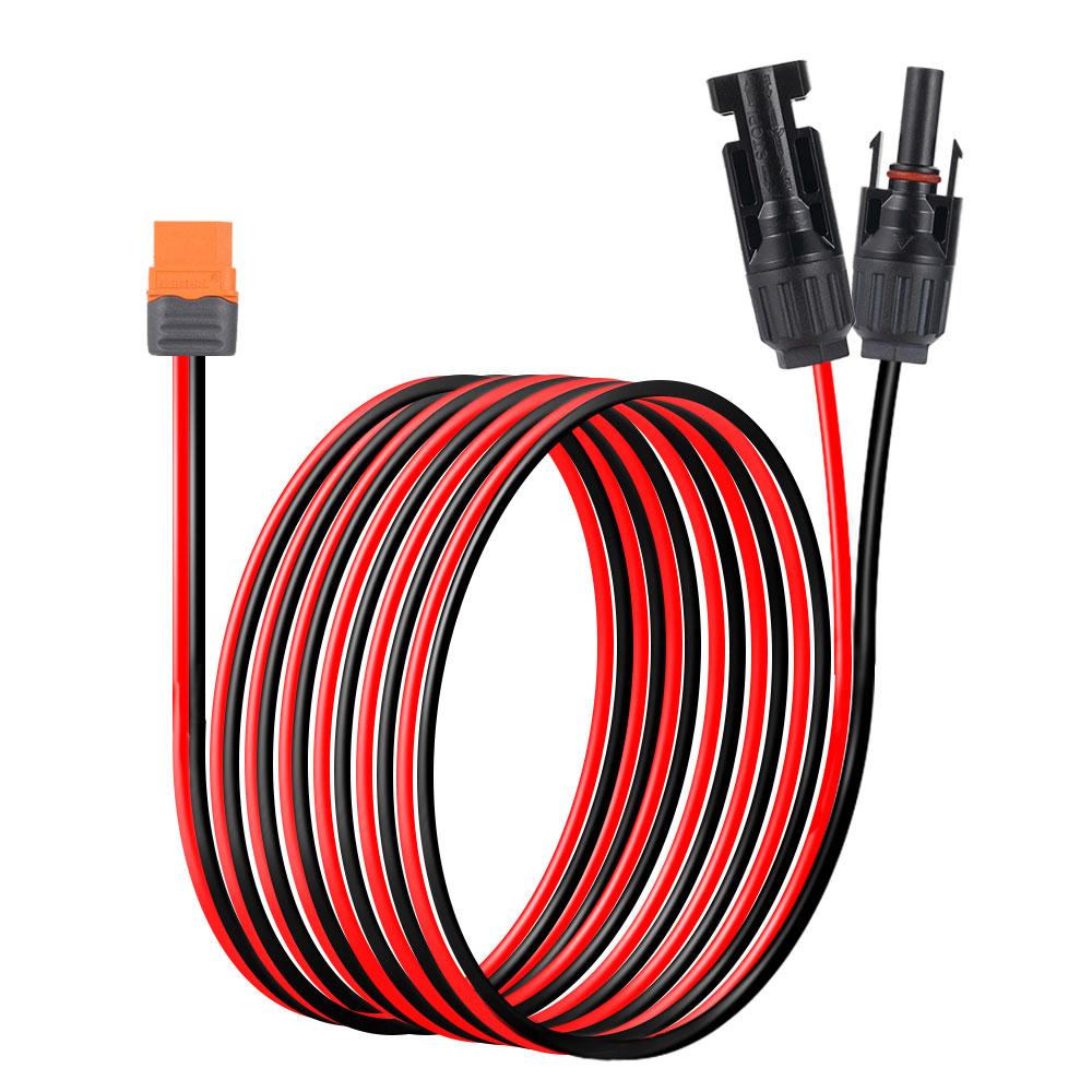 T60i-F Female Connector Solar Panel Charging Cable Adapter 12AWG Cable  Portable Power Stations With Automotive Solar Generator