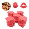Christmas Party Favors 10 Pairs Cookie Cutter Set, Biscuit Stamp Mold with Pop Sticks, Gingerbread Baking Molds for Cake Pops Man Tree House
